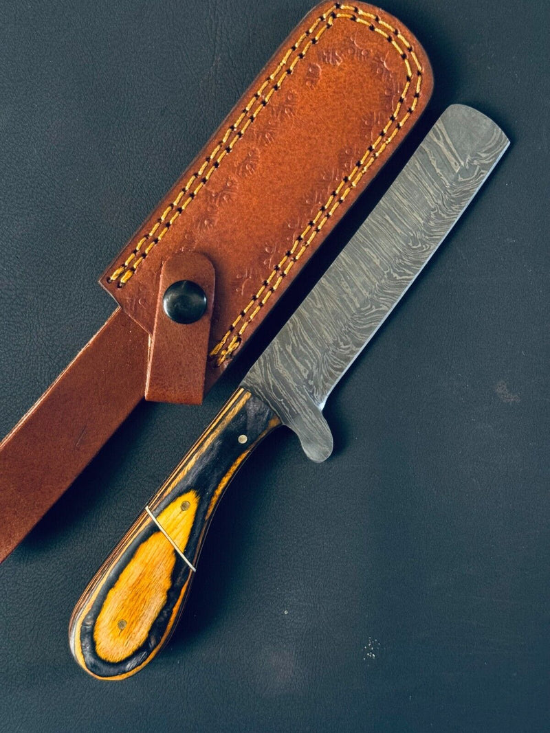 Load image into Gallery viewer, Bull Cutter Knife | Handmade Damascus Steel Blade with Pakkawood Handl