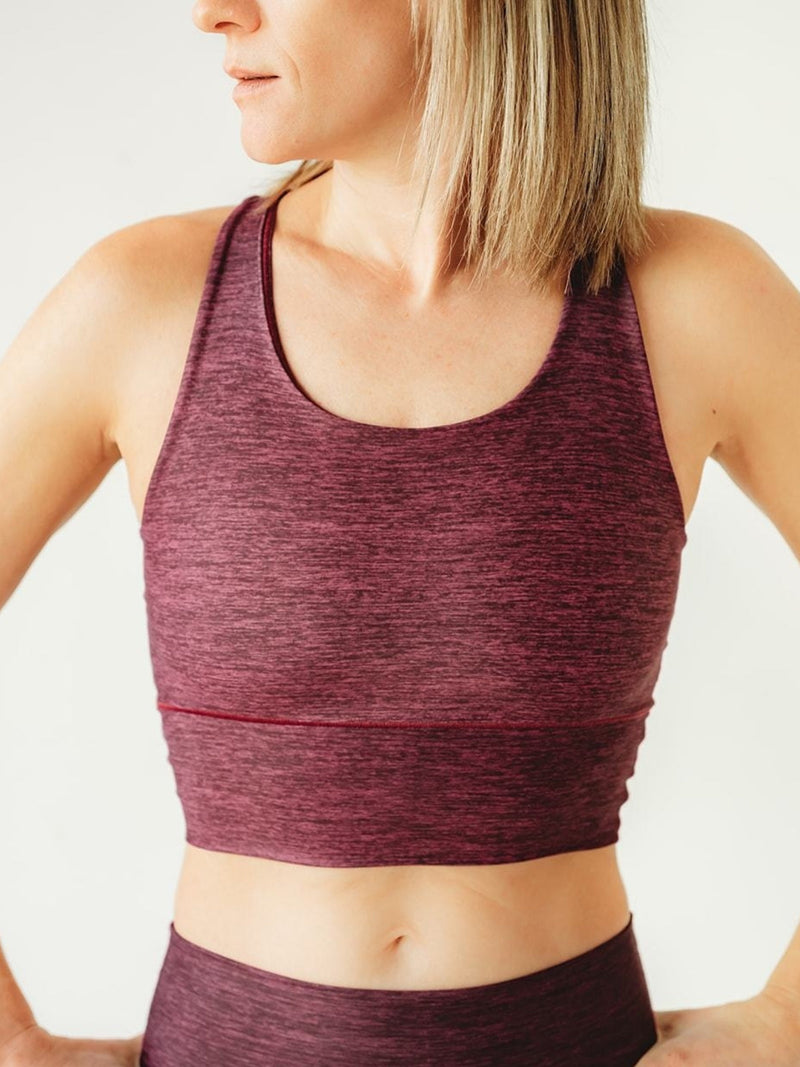 Load image into Gallery viewer, Burgundy Native Longline Sports Bra