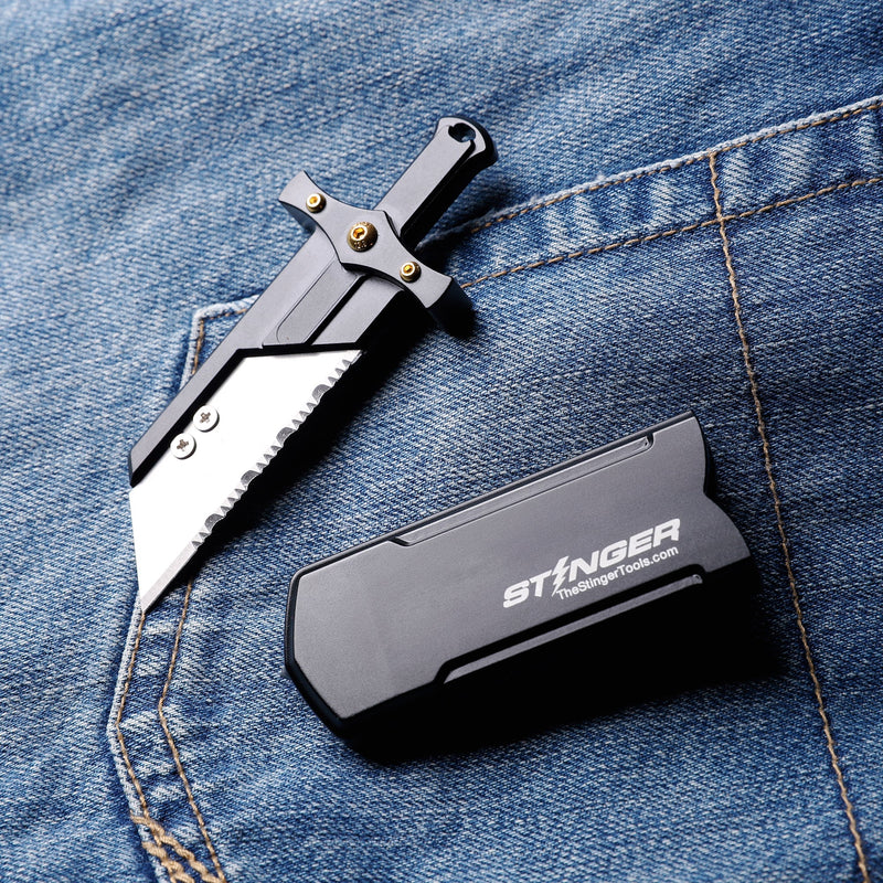 Load image into Gallery viewer, Stinger Buster Tool with P01 Serrated Utility Edge
