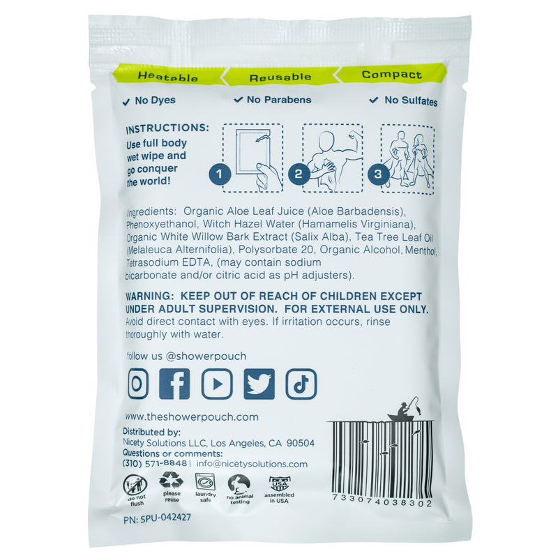 Load image into Gallery viewer, 10-pack Shower Pouch XL (2' x 1') Body Wipes
