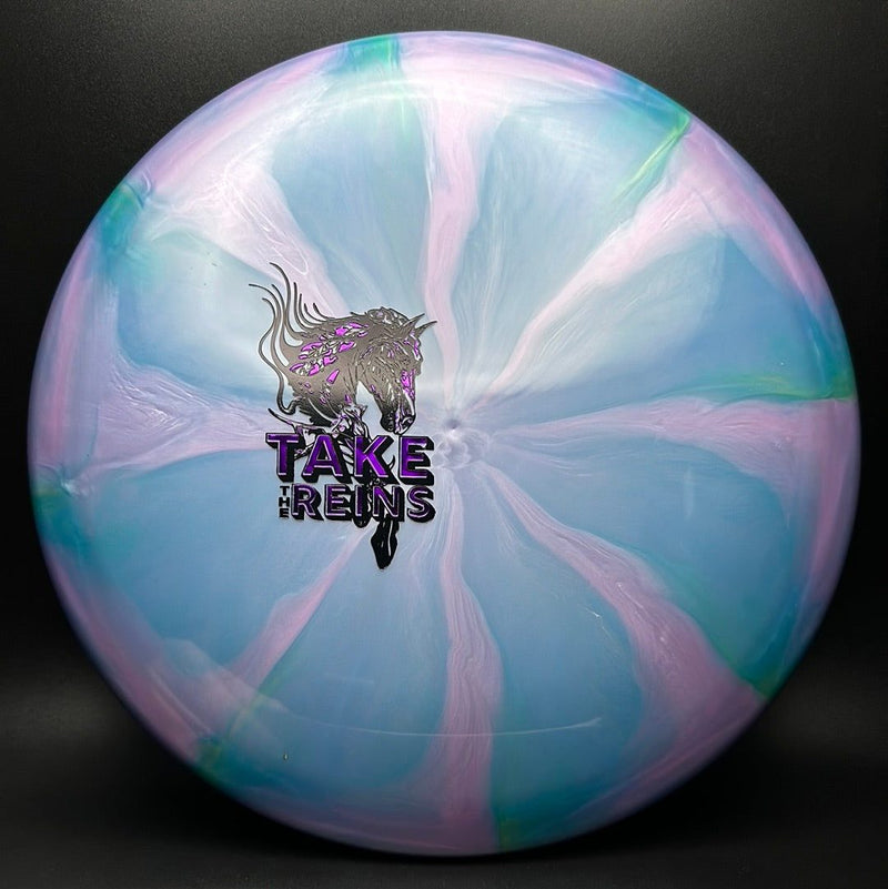 Load image into Gallery viewer, Sublime Swirl Mustang - "Take The Reins" Mini Stamp