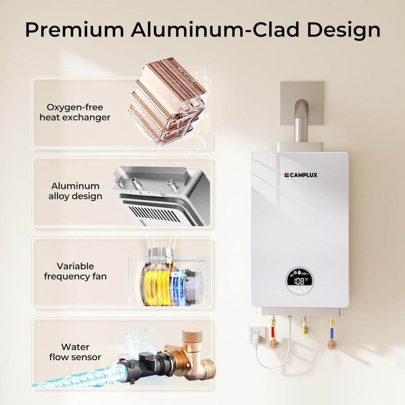 Load image into Gallery viewer, Indoor Propane/Natural Gas Tankless Water Heater 3.18 GPM | White