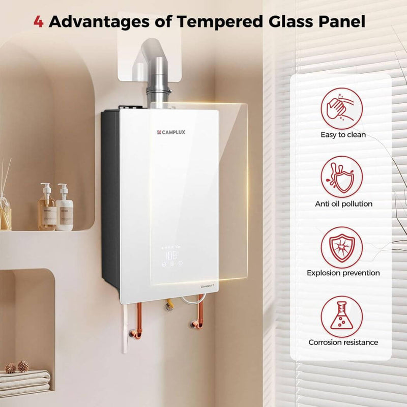 Load image into Gallery viewer, Camplux Climatech-7 Indoor Tankless Gas Water Heater 6.86 GPM | White