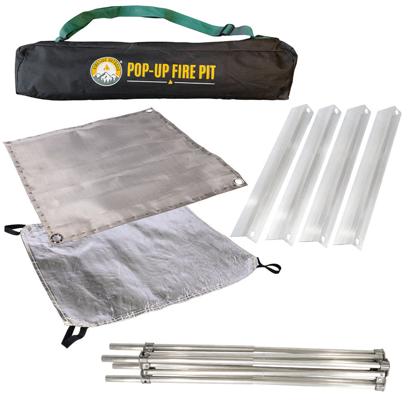 Load image into Gallery viewer, Fireside Outdoor Pop-Up Fire Pit & Heat Shield Bundle