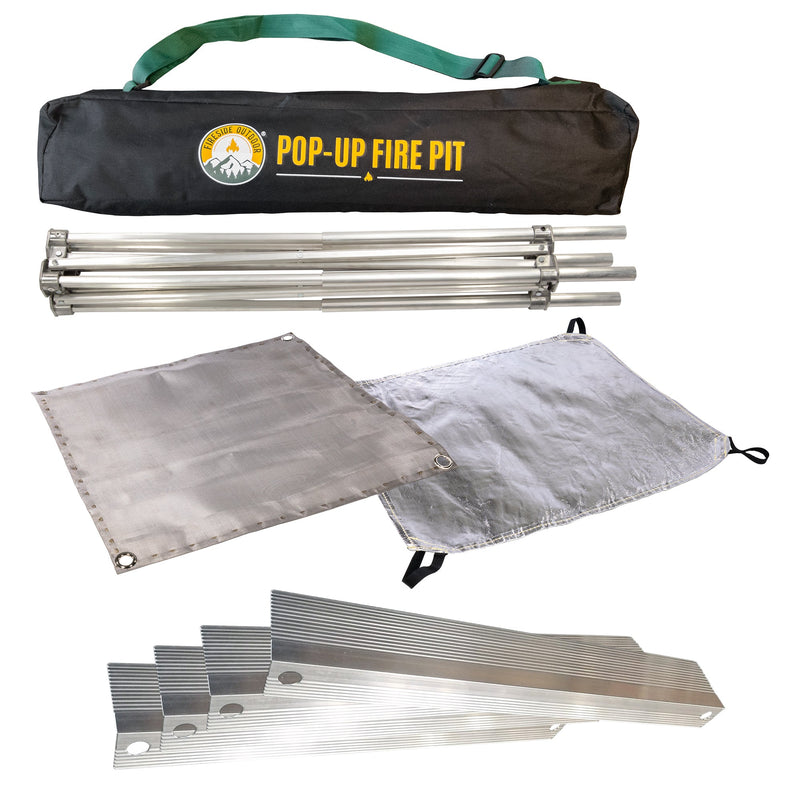 Load image into Gallery viewer, Fireside Outdoor Pop-Up Fire Pit & Heat Shield Bundle