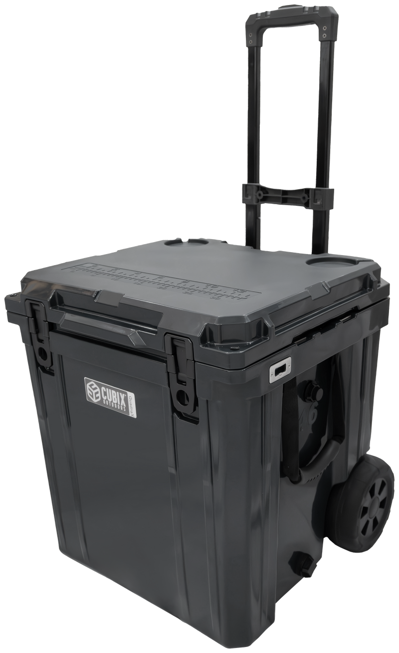 Load image into Gallery viewer, 46 Quart Rotomolded Cooler With Wheels - QuadraX