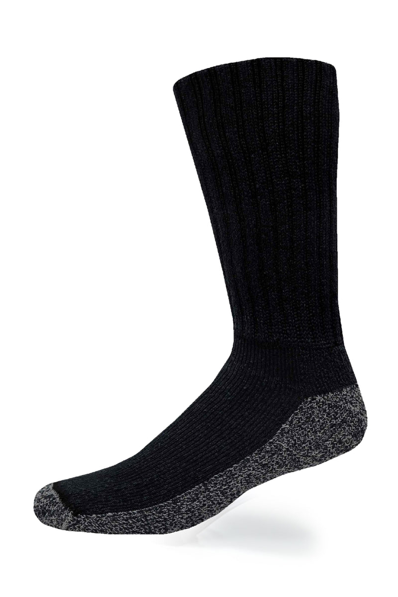 Load image into Gallery viewer, Cozy Diabetic Comfort Relax Fit Black Crew Socks