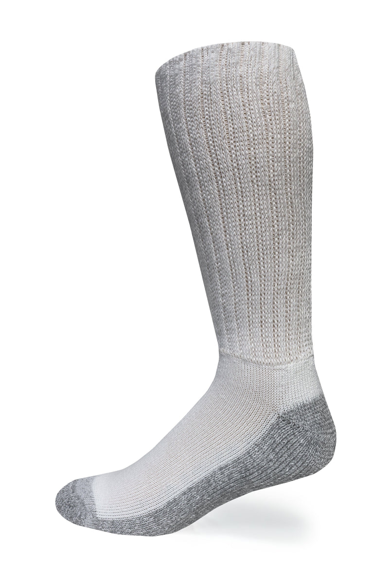 Load image into Gallery viewer, Cozy Diabetic Comfort Relax Fit White Crew Socks