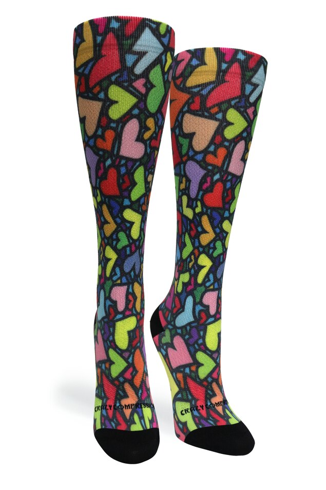 Load image into Gallery viewer, Stain Glass Hearts - (Standard & Extra Wide)