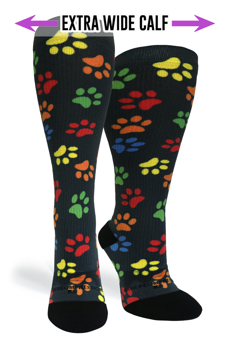 Load image into Gallery viewer, Paw Prints Black - (Standard & Extra Wide)