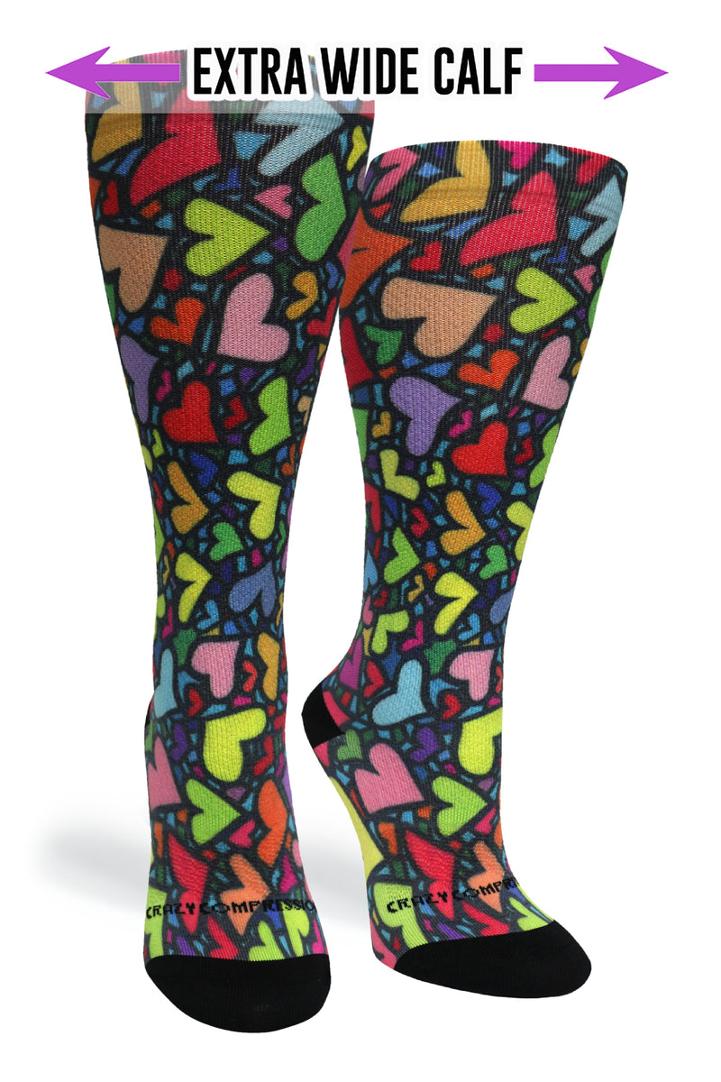 Load image into Gallery viewer, Stain Glass Hearts - (Standard & Extra Wide)