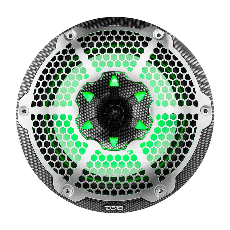 Load image into Gallery viewer, NXL 10" 2-Way Coaxial Marine Speaker With LED RGB Lights 200 Watts Rms 4-Ohm -Black Carbon Fiber