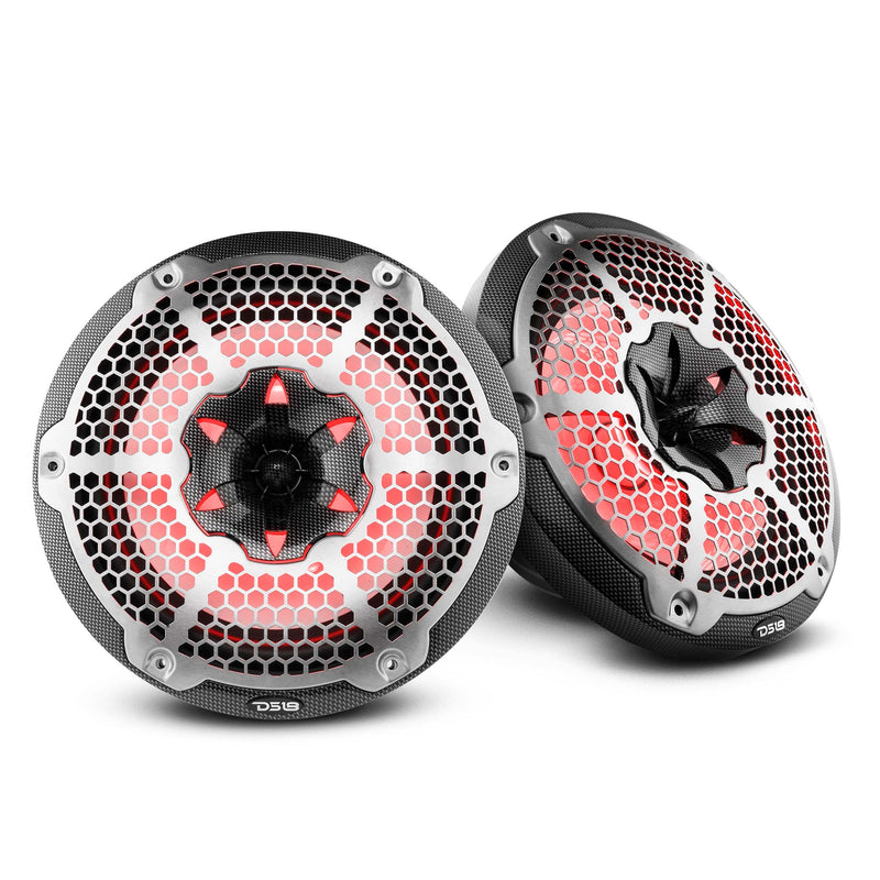 Load image into Gallery viewer, NXL 10" 2-Way Coaxial Marine Speaker With LED RGB Lights 200 Watts Rms 4-Ohm -Black Carbon Fiber