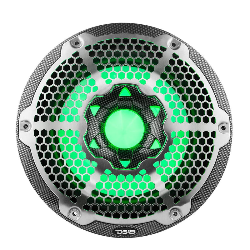 Load image into Gallery viewer, NXL 10" Marine Subwoofer With LED RGB Lights 300 Watts Rms SVC 4-Ohm -Black Carbon Fiber