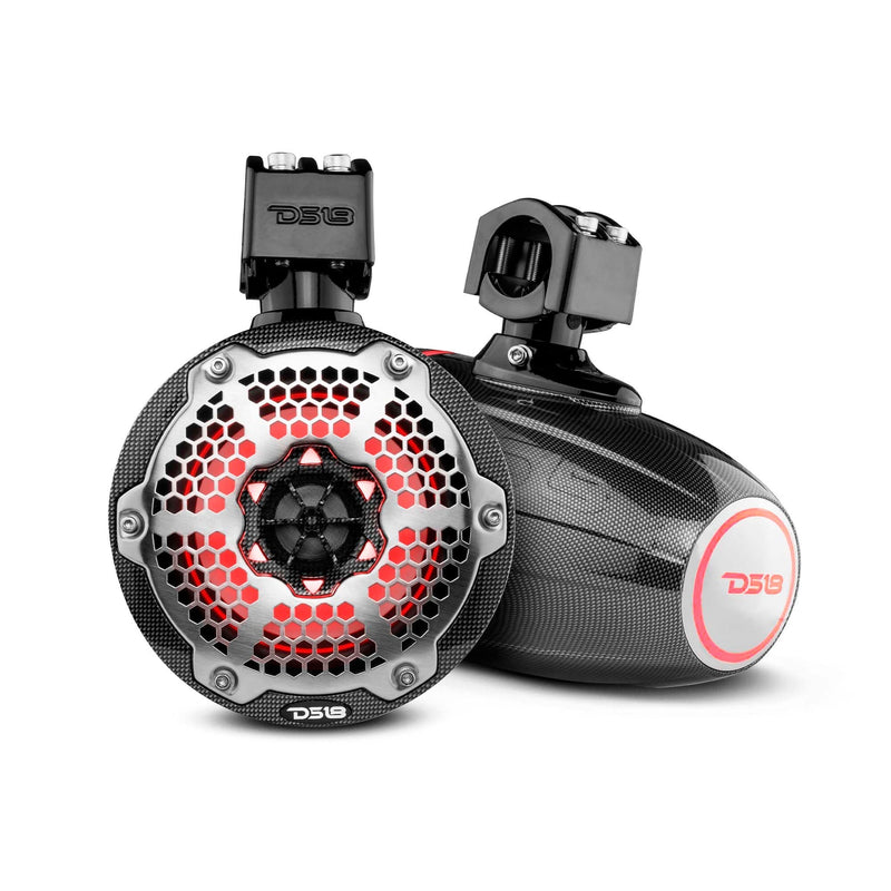 Load image into Gallery viewer, NXL 6.5" Marine Water Resistant Wakeboard Tower Speakers with Integrated RGB LED Lights 300 Watts
