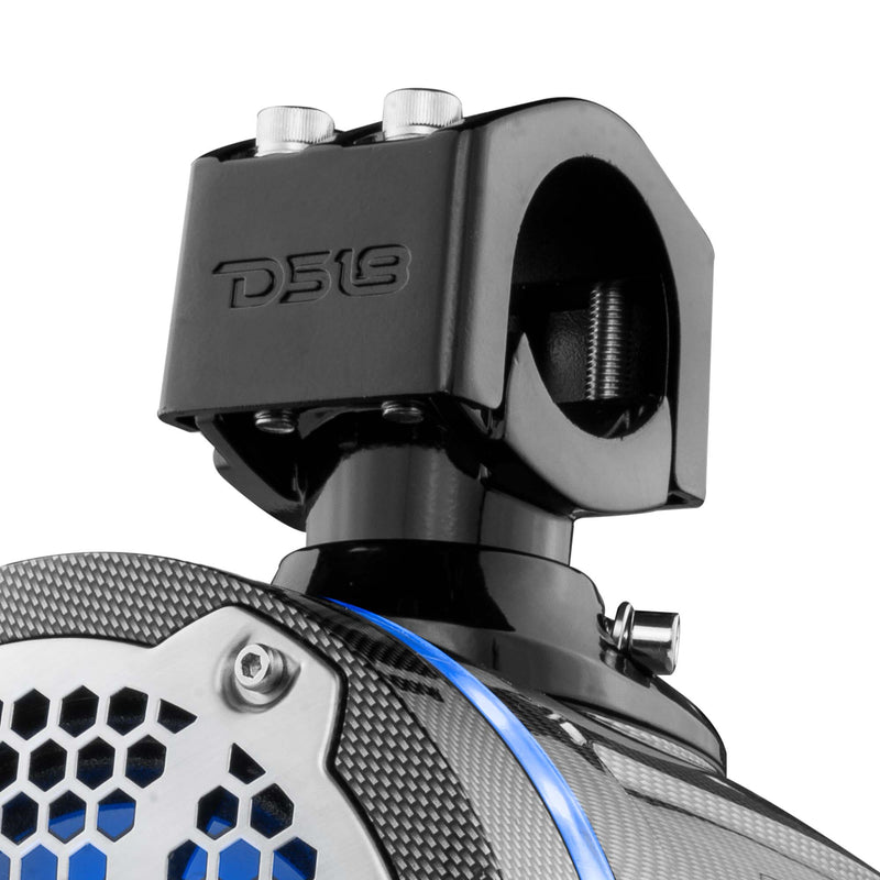 Load image into Gallery viewer, NXL 6.5" Neodymium Marine and Powersports Towers with Built-in Passive Radiator, 1" Driver and LED RGB Lights 150 Watts Rms -Black Carbon Fiber