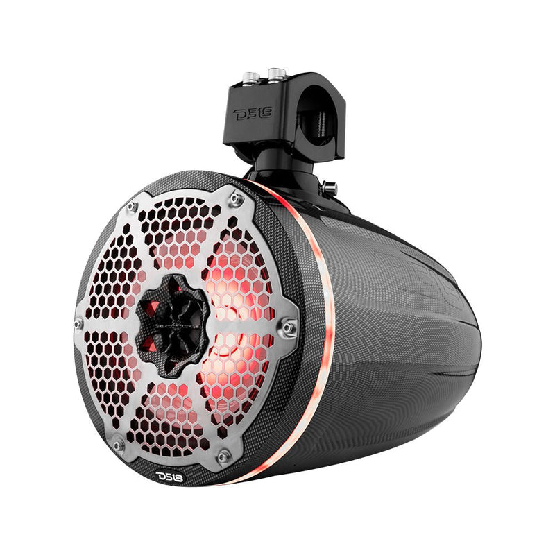 Load image into Gallery viewer, NXL 8" Marine and Powersports Towers LED RGB Lights 125 Watts Rms - Black Carbon Fiber