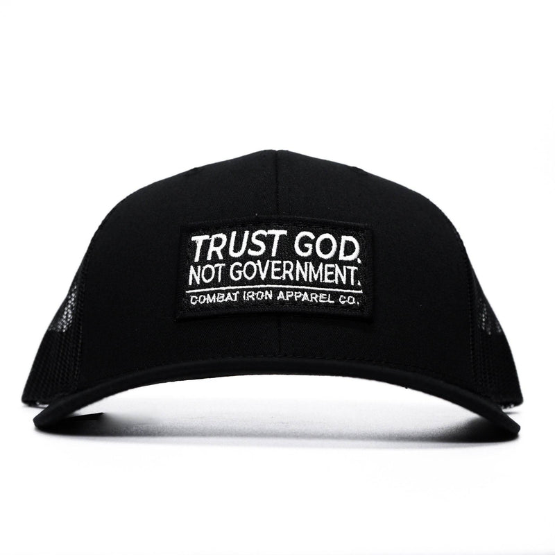 Load image into Gallery viewer, Trust God. Not Government. Mid-Profile Mesh Snapback
