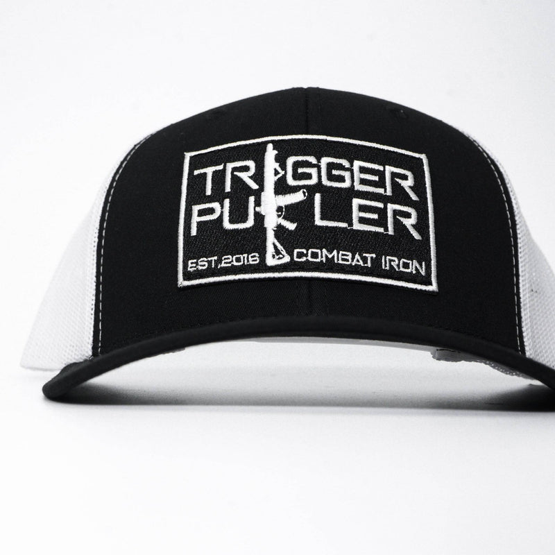 Load image into Gallery viewer, Trigger Puller Black Mid-Profile Mesh Snapback Hat