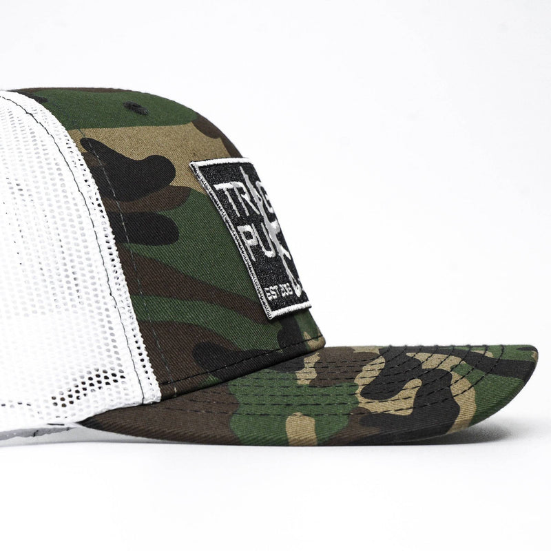 Load image into Gallery viewer, Trigger Puller Black Mid-Profile Mesh Snapback Hat