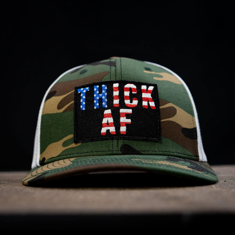 Load image into Gallery viewer, Thick AF USA Edition Patch Mid-Profile Mesh Snapback