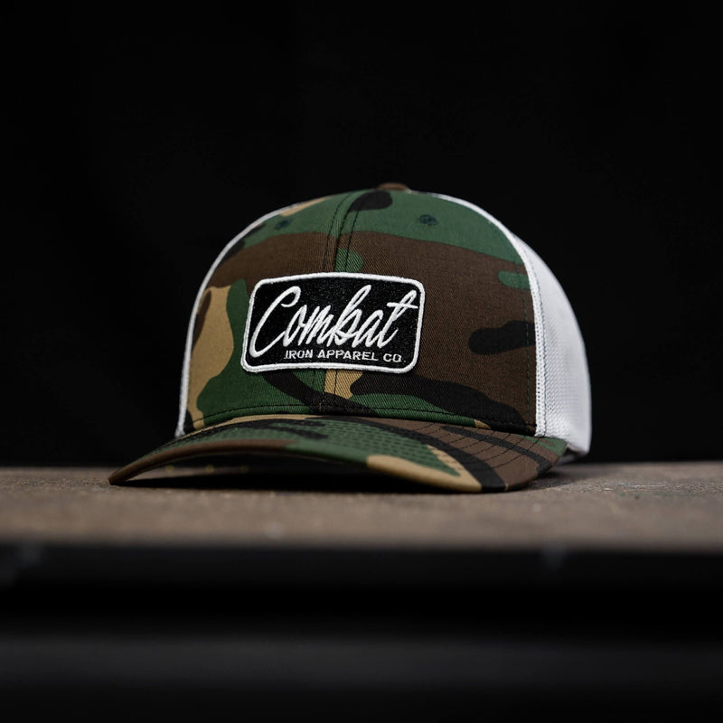 Load image into Gallery viewer, Combat Script Patch Mid-Profile Mesh Snapback Hat