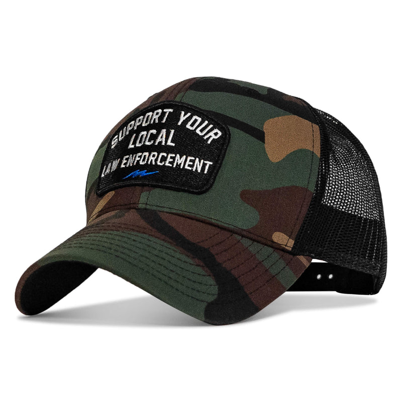Load image into Gallery viewer, Support Your Local Law Enforcement Mid-Profile Snapback Hat