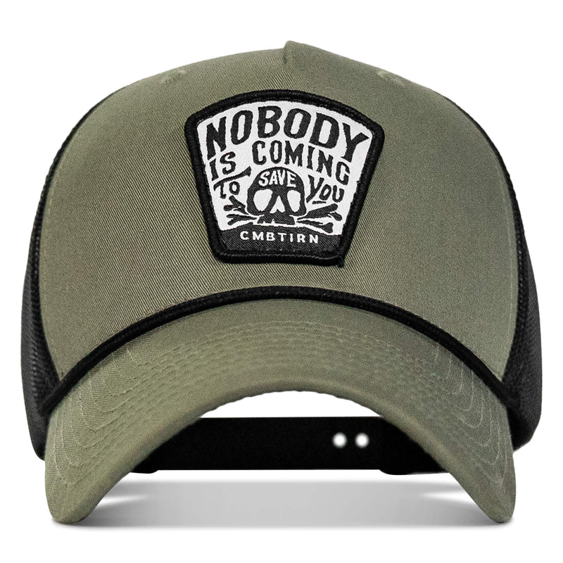 Load image into Gallery viewer, Nobody Is Coming To Save You Skull Patch Rope Snapback