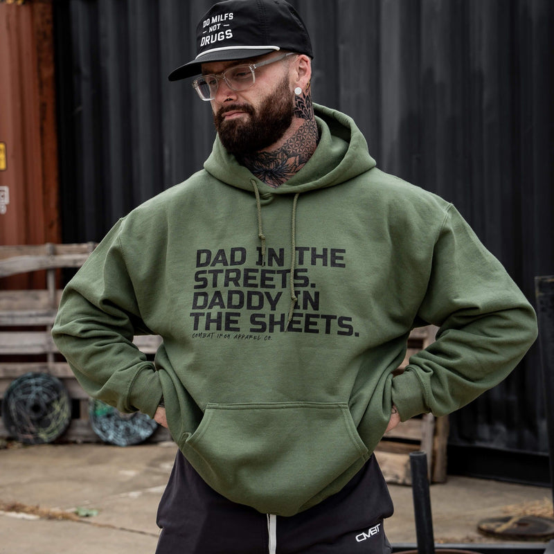 Load image into Gallery viewer, Dad In The Streets. Daddy In The Sheets. Men's Hoodie