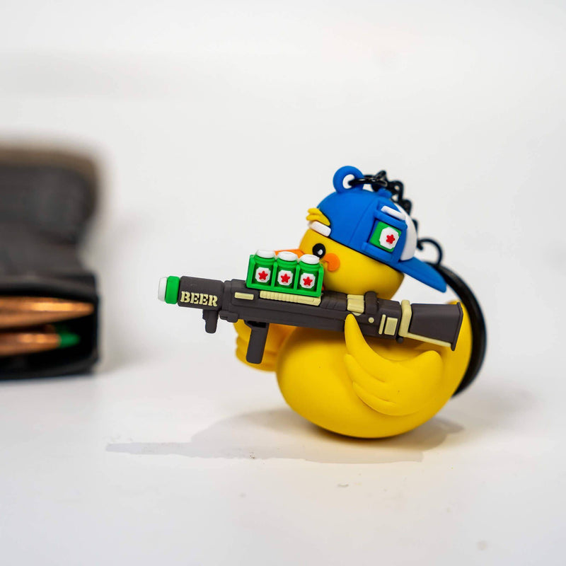 Load image into Gallery viewer, Beer Launcher TactiDuck 3D Rubber Keychain