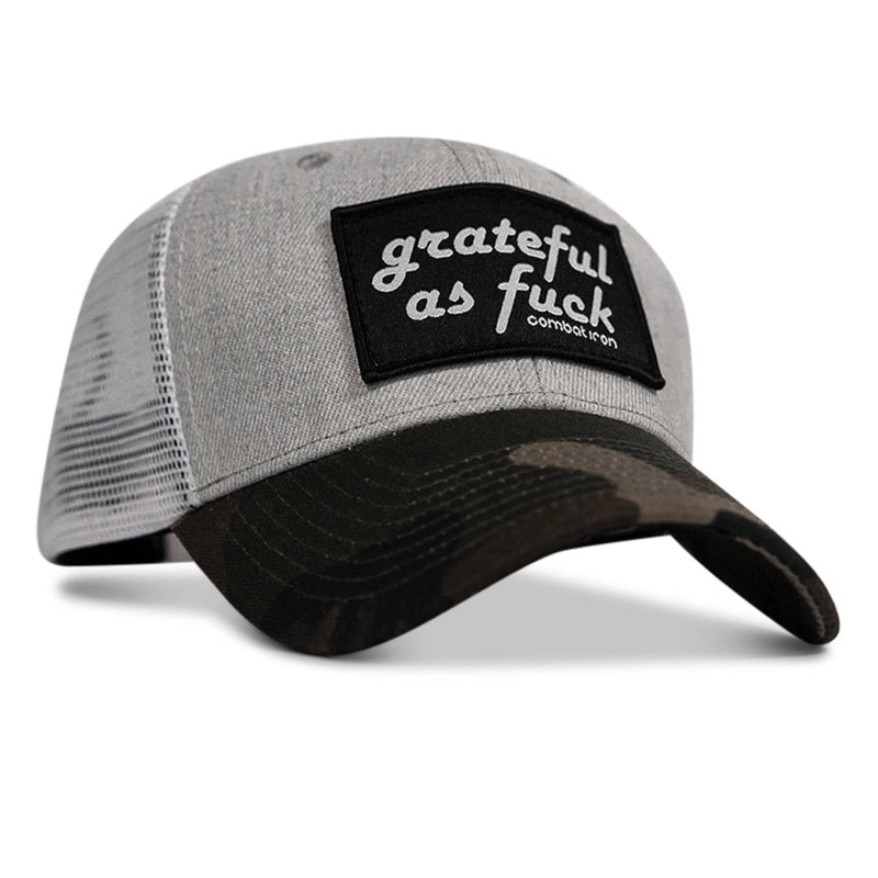 Load image into Gallery viewer, Grateful As F*ck Patch Mesh Snapback Hat