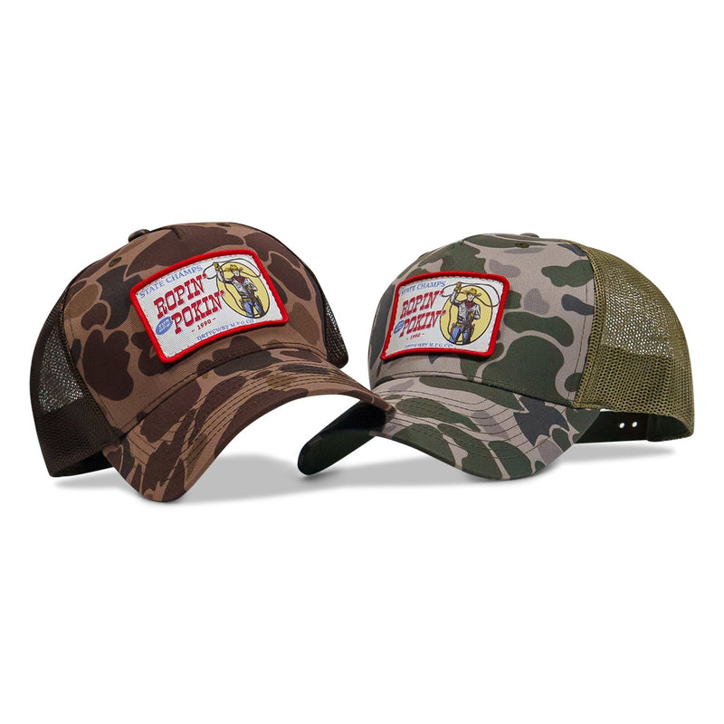 Load image into Gallery viewer, Ropin' and Pokin' Dirty Cowboys Patch SnapBack Hat