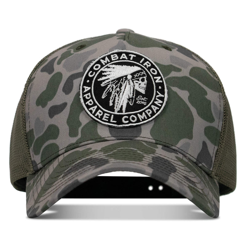 Load image into Gallery viewer, Indian Chief Skull Patch Snapback