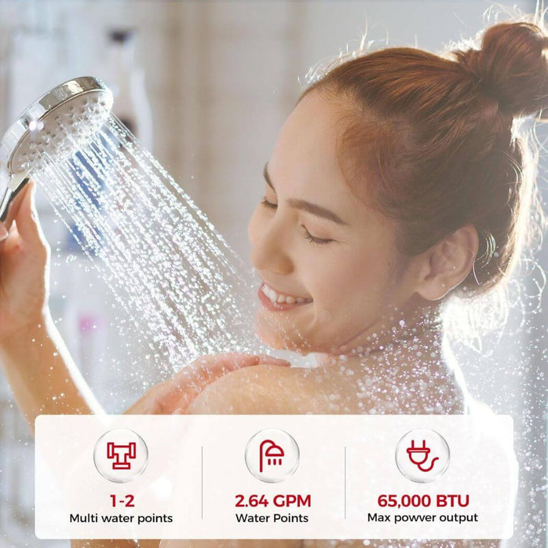 Load image into Gallery viewer, Camplux Tankless Propane Instant Hot Water Heater 2.64 GPM | White