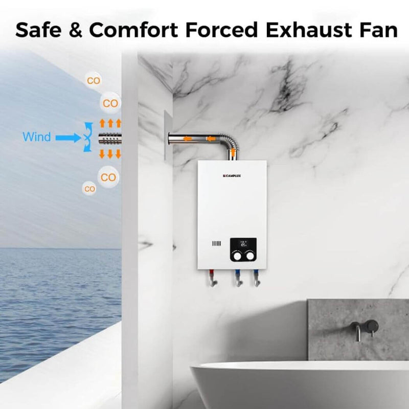 Load image into Gallery viewer, Camplux Tankless Propane Instant Hot Water Heater 2.64 GPM | White