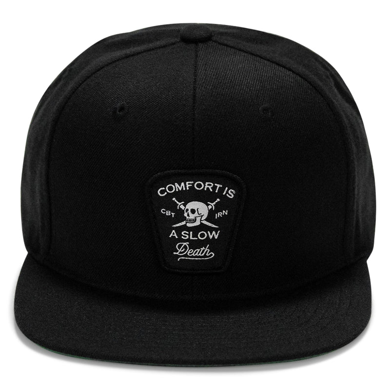 Load image into Gallery viewer, Comfort Is A Slow Death Patch Flatbill Snapback Hat