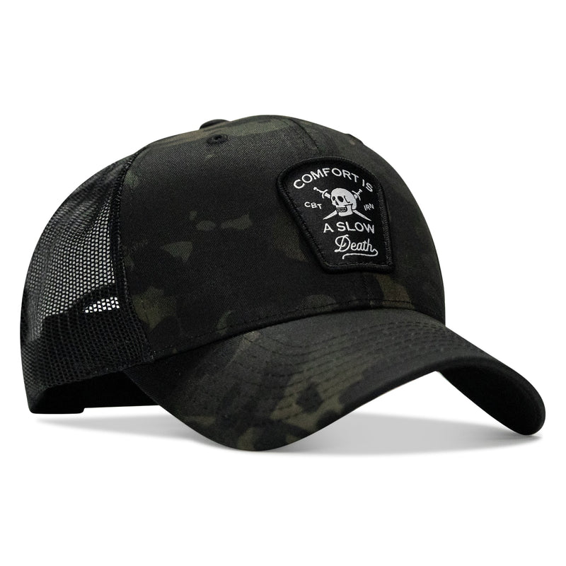 Load image into Gallery viewer, Comfort Is A Slow Death Patch Snapback Hat