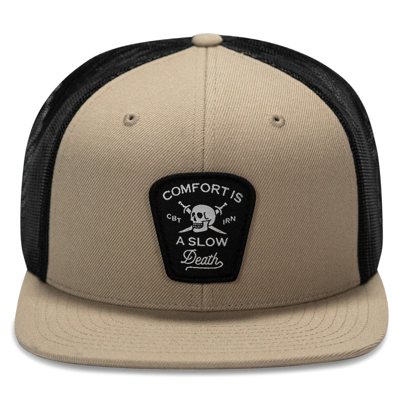Load image into Gallery viewer, Comfort Is A Slow Death Patch Flatbill Snapback Hat
