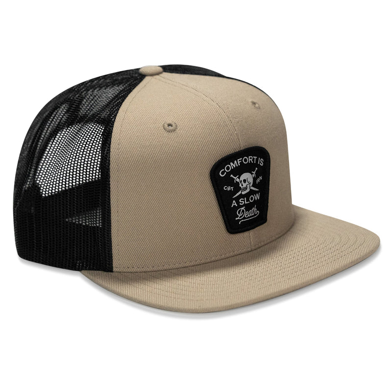 Load image into Gallery viewer, Comfort Is A Slow Death Patch Flatbill Snapback Hat