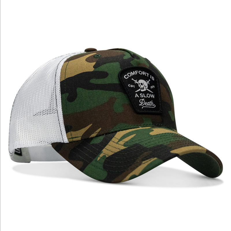 Load image into Gallery viewer, Comfort Is A Slow Death Patch Snapback Hat