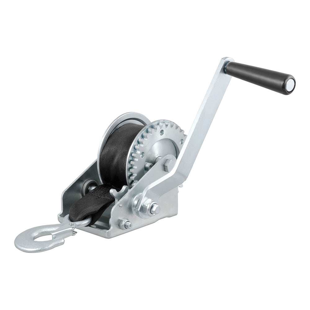 CURT Hand Crank 900 lb. Winch w/15' Strap & 6-1/2" Handle - Skoutley Outdoors LLC
