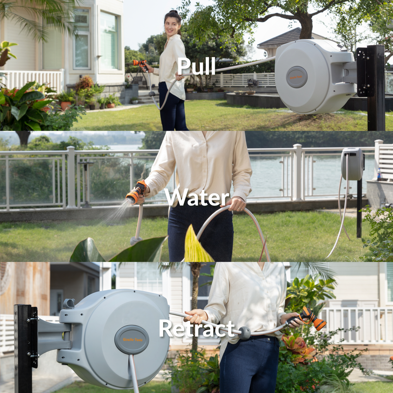 Load image into Gallery viewer, Retractable Garden Hose Reel-5/8 in-65ft