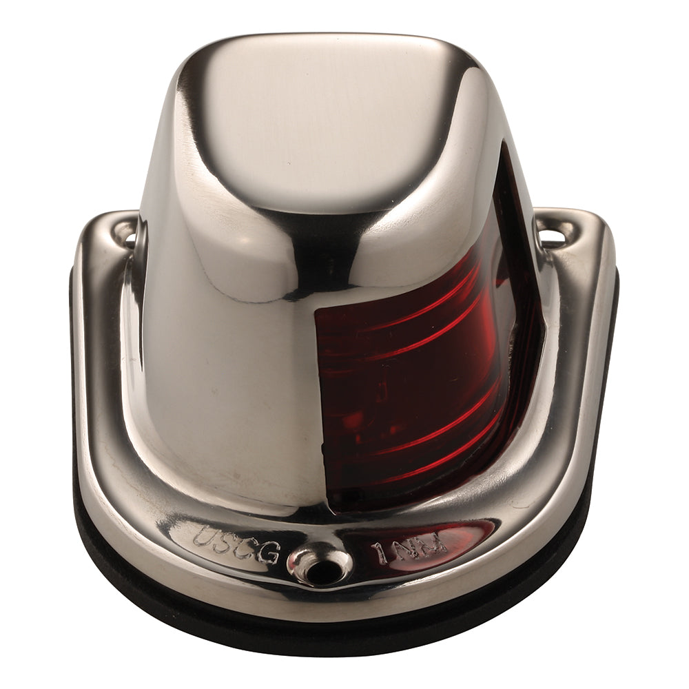 Attwood 1-Mile Deck Mount, Red Sidelight - 12V - Stainless Steel Housing - Skoutley Outdoors LLC