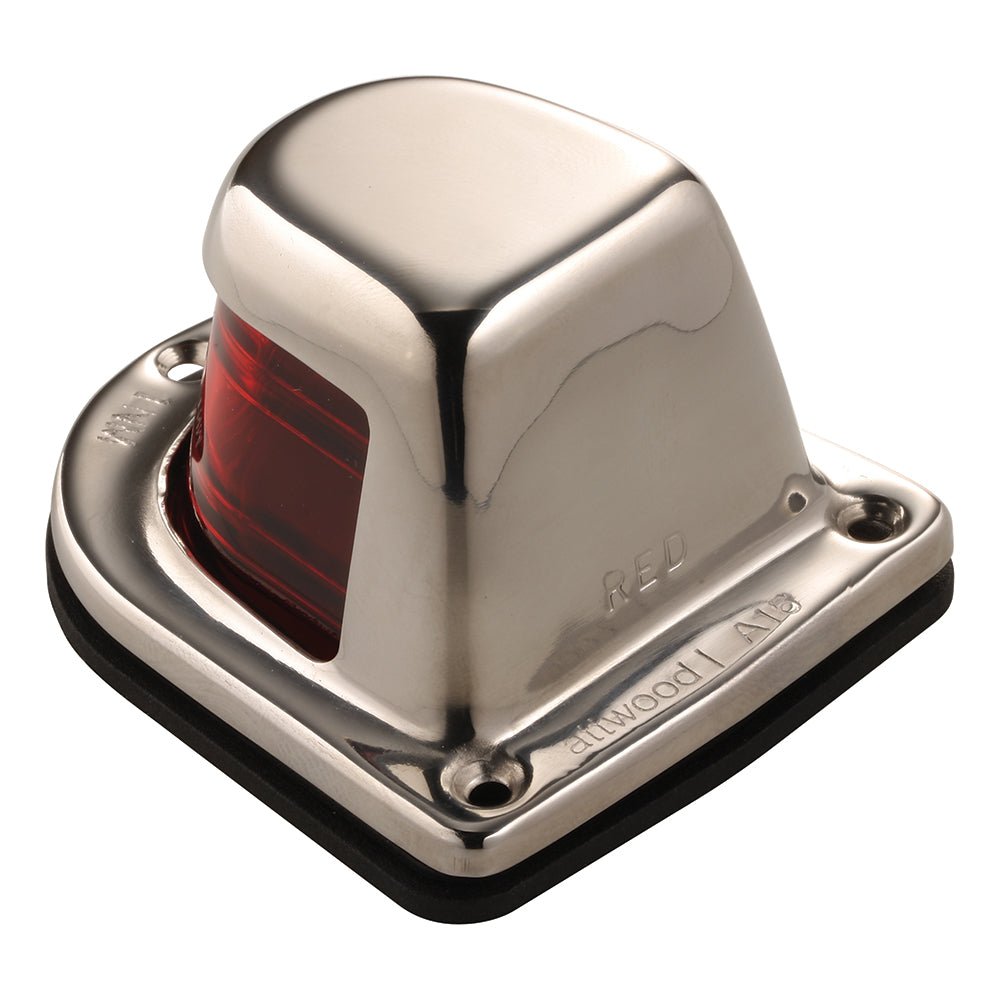 Attwood 1-Mile Deck Mount, Red Sidelight - 12V - Stainless Steel Housing - Skoutley Outdoors LLC