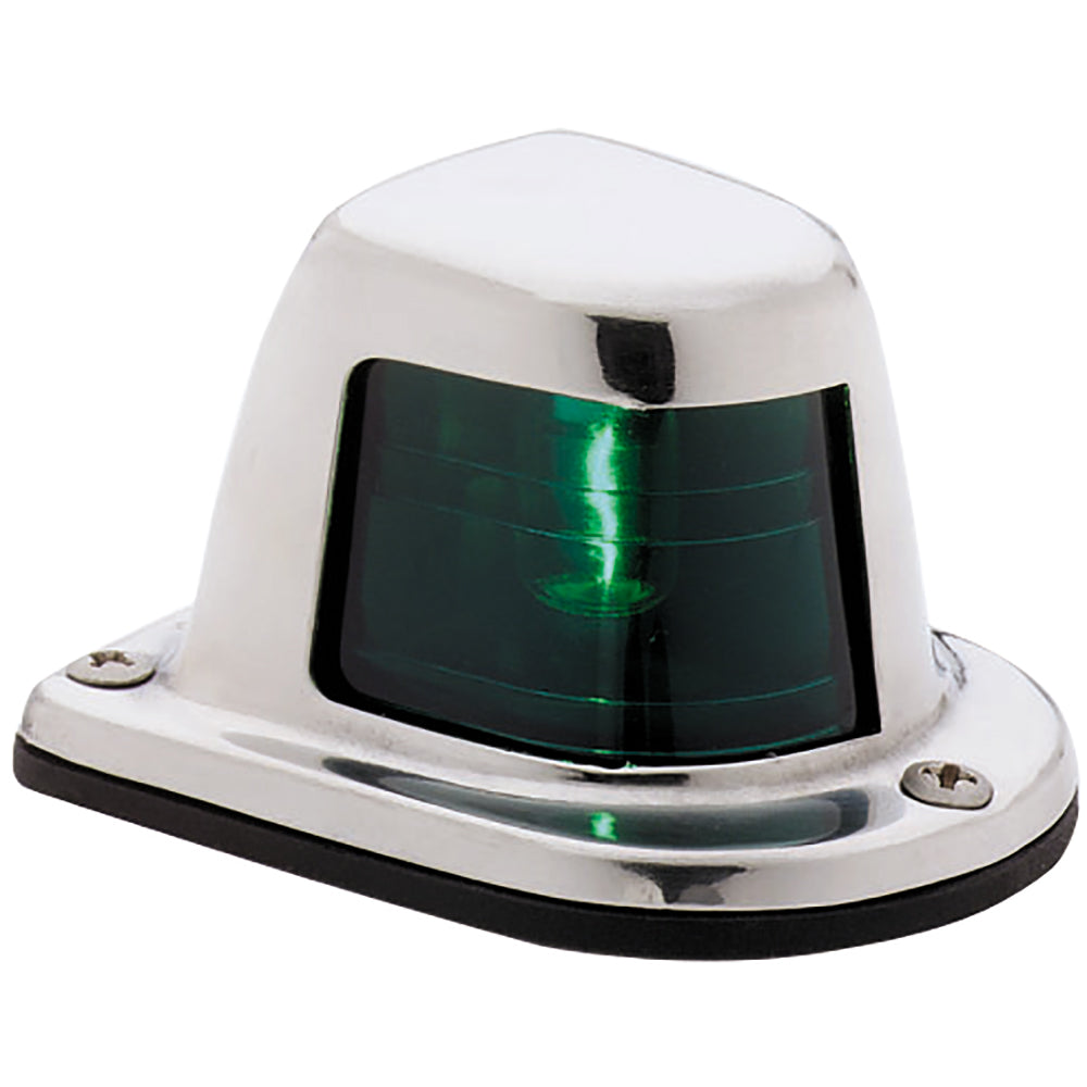 Attwood 1-Mile Deck Mount, Green Sidelight - 12V - Stainless Steel Housing - Skoutley Outdoors LLC