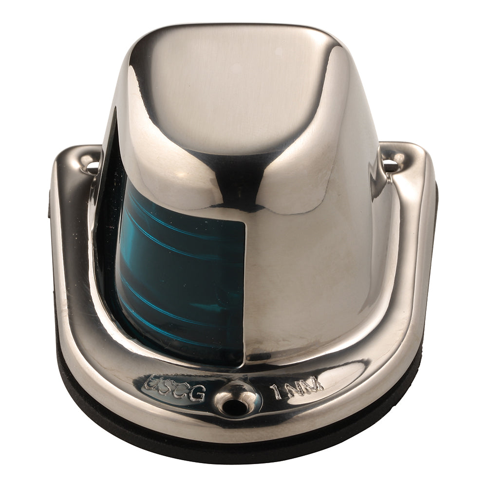 Attwood 1-Mile Deck Mount, Green Sidelight - 12V - Stainless Steel Housing - Skoutley Outdoors LLC