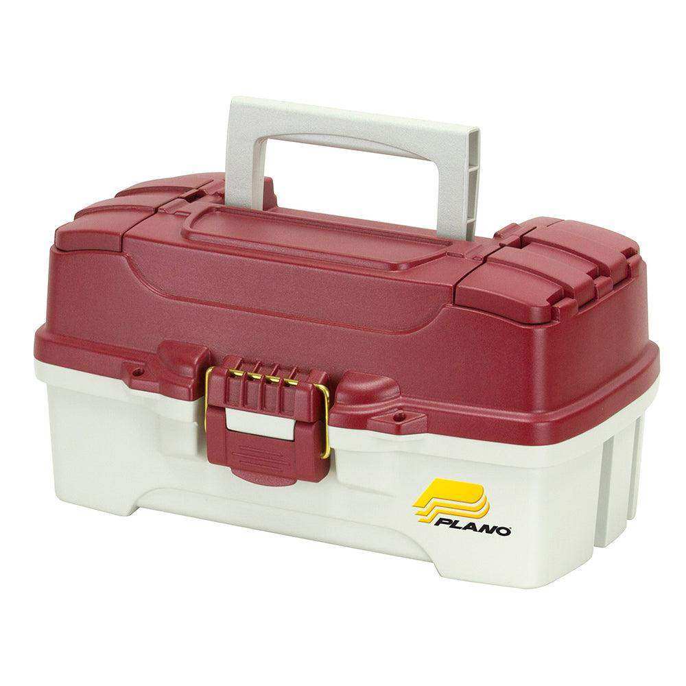 Plano 1-Tray Tackle Box w/Duel Top Access - Red Metallic/Off White - Skoutley Outdoors LLC