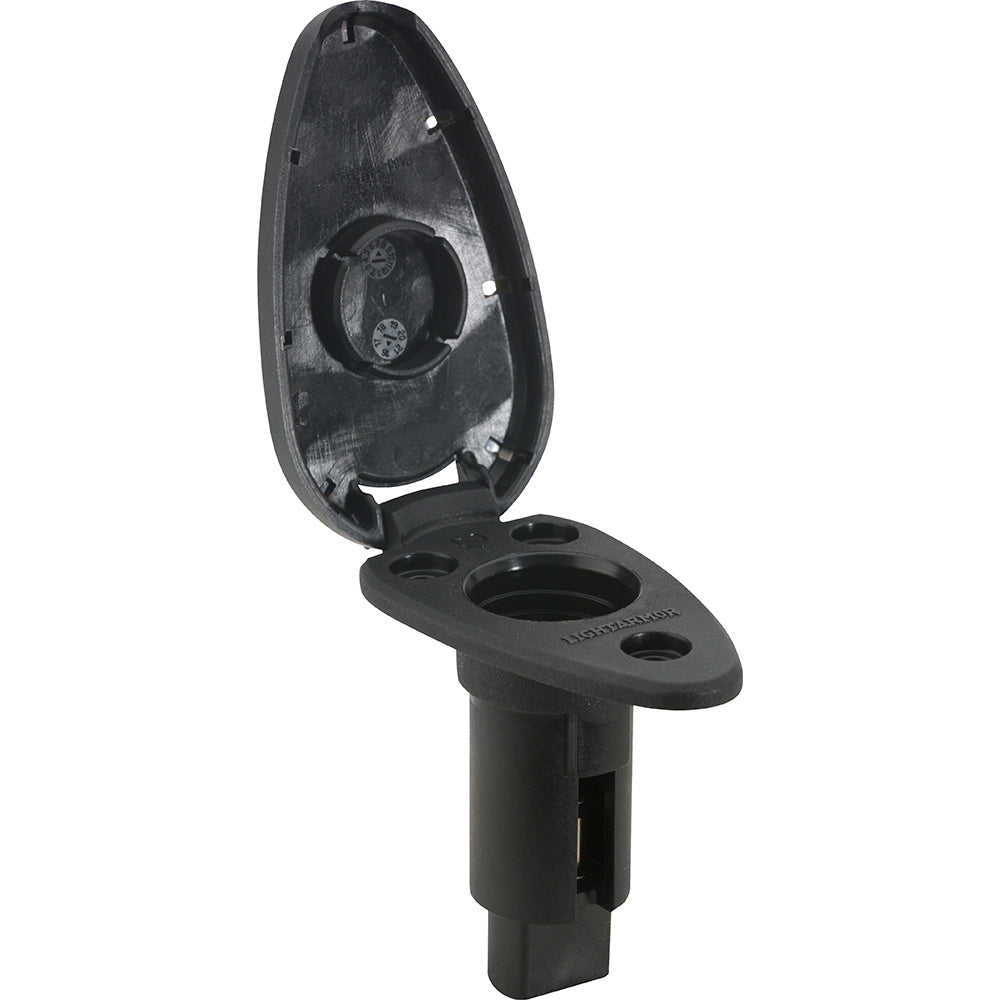 Attwood LightArmor Plug-In Base - 2 Pin - Black - Teardrop - Skoutley Outdoors LLC