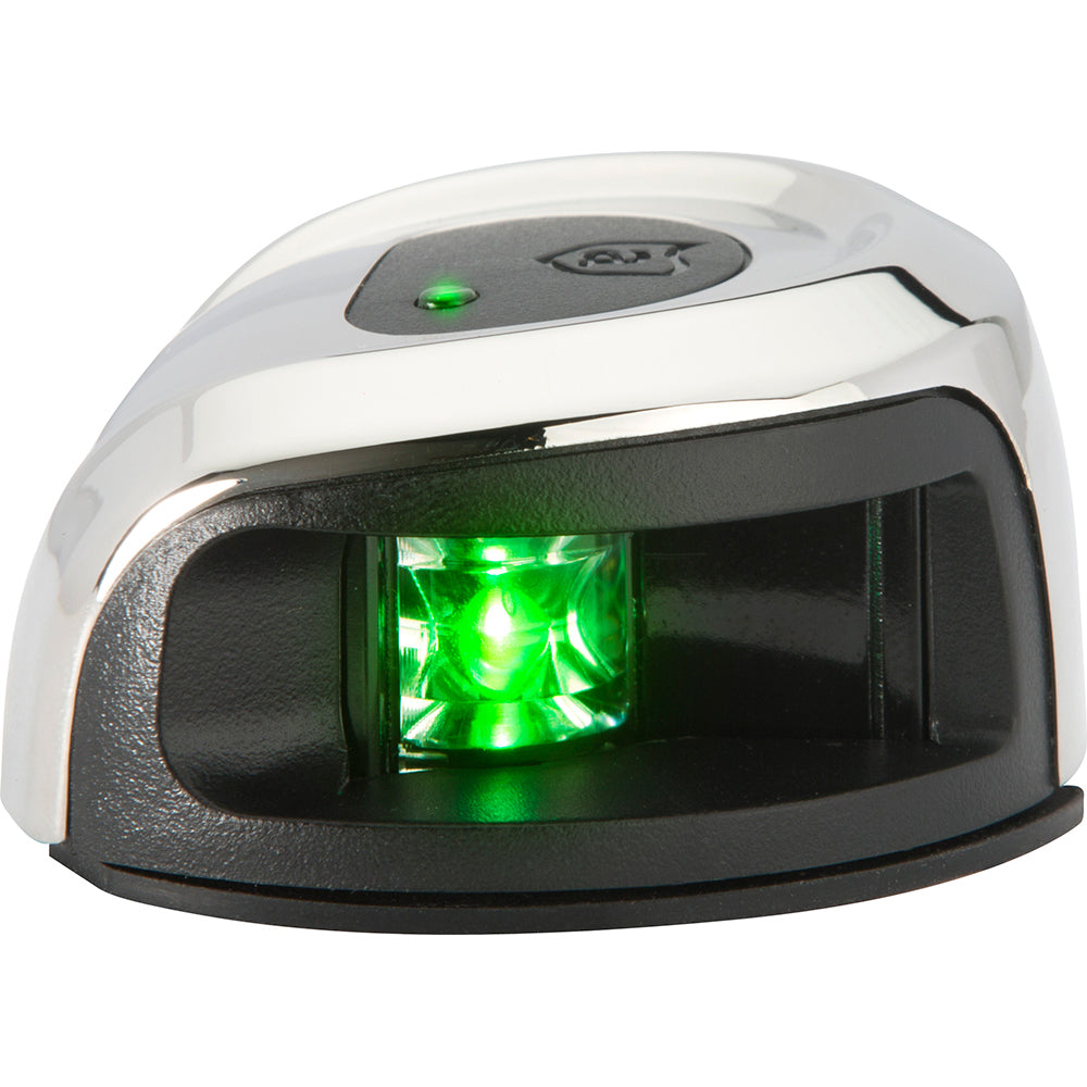 Attwood LightArmor Deck Mount Navigation Light - Stainless Steel - Starboard (green) - 2NM - Skoutley Outdoors LLC