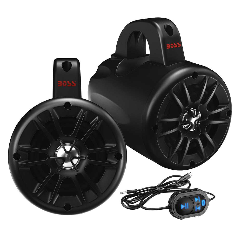 Boss Audio 4" BM40AMPBT Amplified Waketower Speakers - Matte Black - 500W - Skoutley Outdoors LLC